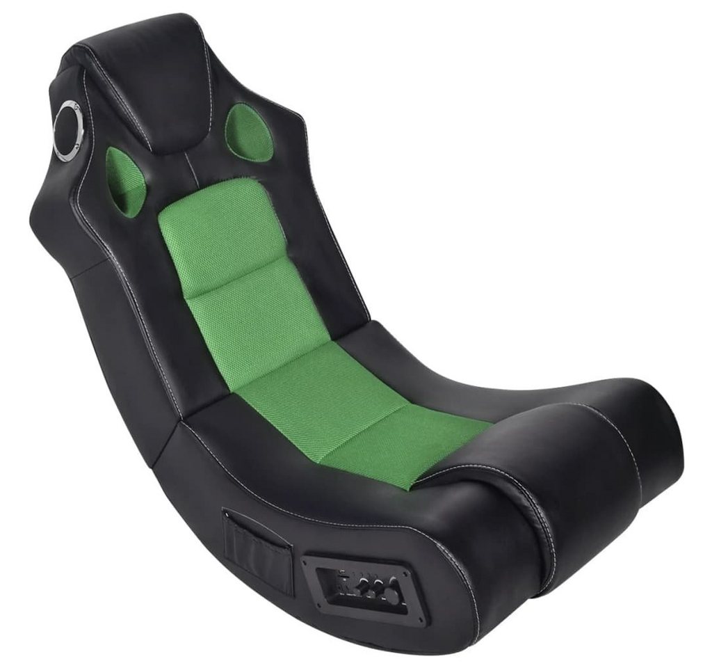 möbelando Gaming-Stuhl 292025 (LxBxH: 94x51x78 cm), mit Lautsprechern in Schwarz und Grün von möbelando