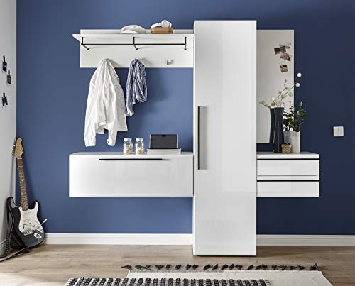 möbelando Garderobe Komplettset Flurmöbel Wandgarderobe Dielenmöbel Flur Natalie I von möbelando