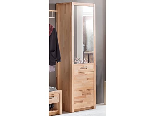 möbelando Garderobenschrank Dielenschrank Kleiderschrank Schrank Flurmöbel Leduc I Kernbuche von möbelando