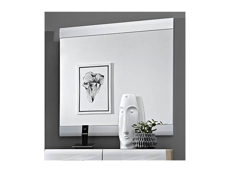 möbelando Wandspiegel Allison, Moderner Spiegel aus MDF in weiß-Struktur. Breite 84 cm, Höhe 86 cm, Tiefe 2 cm. von möbelando