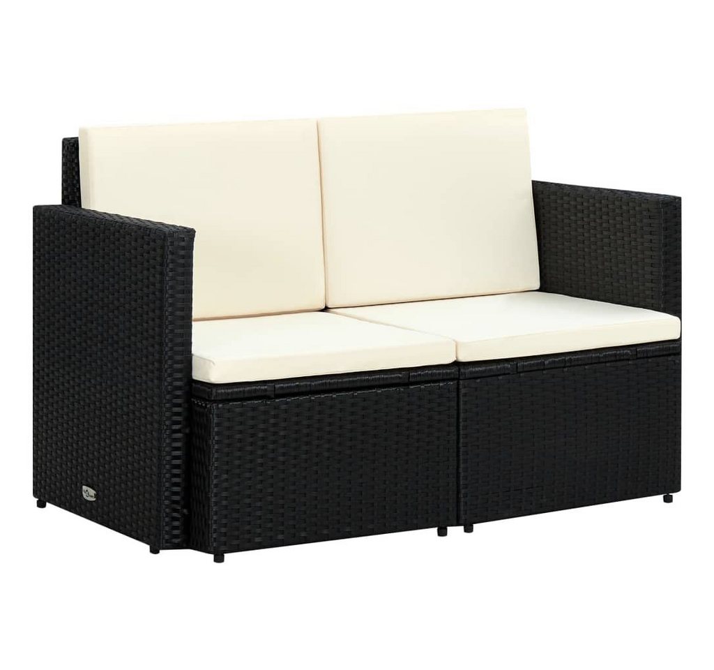 möbelando Gartenbank 295810 (BxHxT: 118x74x65 cm), mit Sitzauflage aus PE-Rattan in schwarz von möbelando