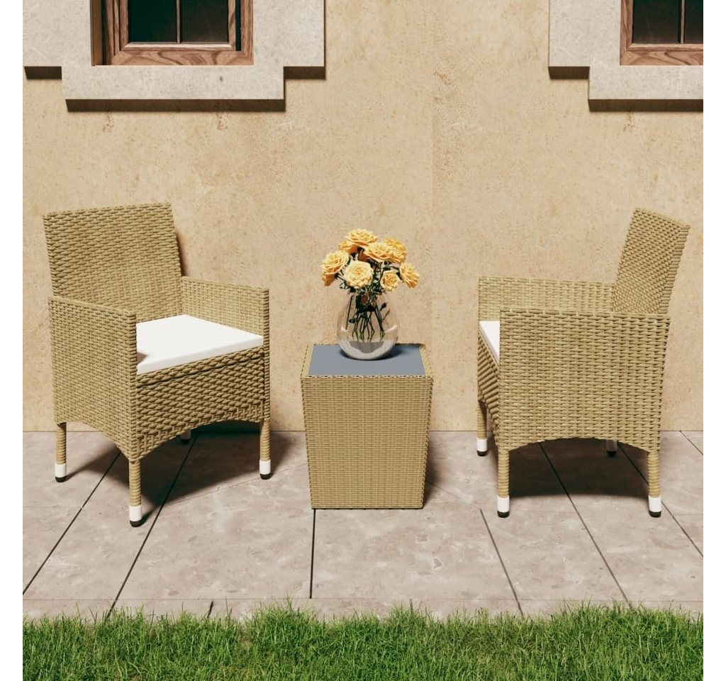 möbelando Gartenlounge-Set Biedenkopf-I, aus Poly Rattan, Stahl, Stoff (100 % Polyester), Hartglas in Beige von möbelando