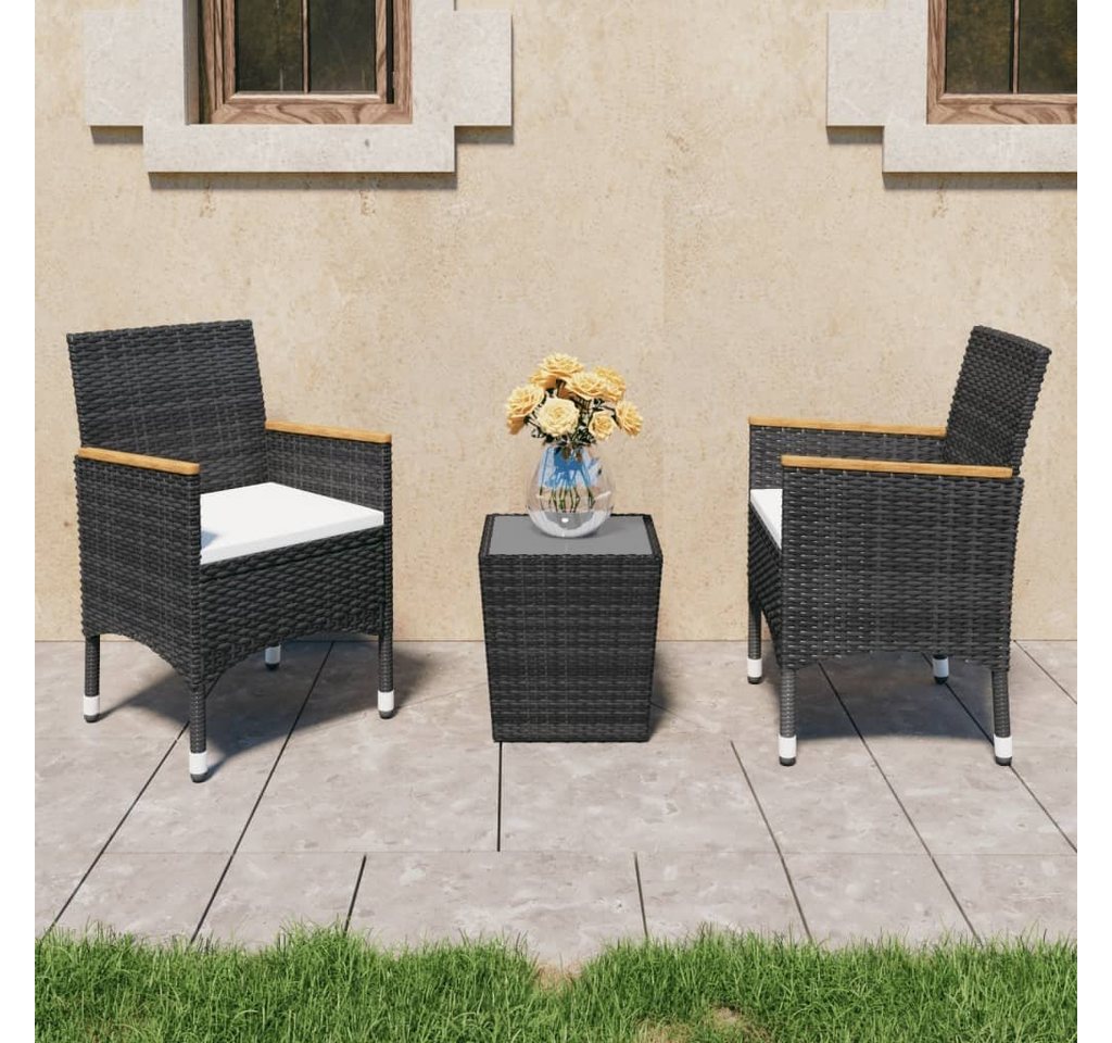 möbelando Gartenlounge-Set Biedenkopf-I, aus Poly Rattan, massives Akazienholz von möbelando