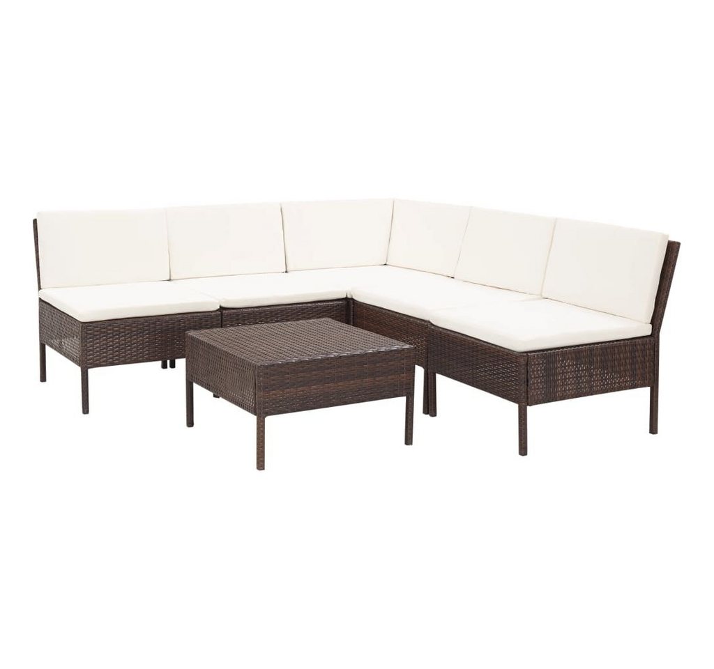 möbelando Gartenlounge-Set Friedrichsaue, (L/B/H: 183x183x67 cm), aus PE (Polyethylen) Rattan, pulverbeschichtetes Stahlgestell in Braun von möbelando