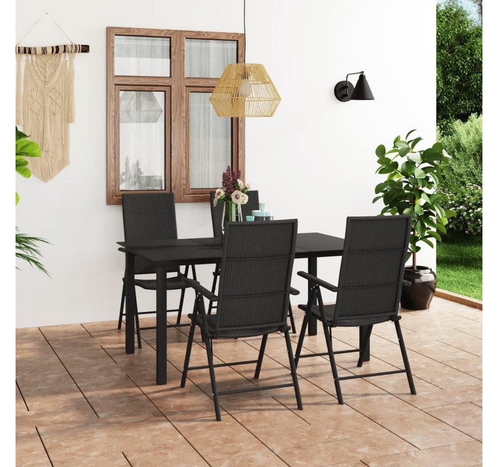 möbelando Gartenlounge-Set Fritzlar, (B/H/T: 55x105x64 cm), aus PE-Rattan, Aluminium mit Pulverbeschichtung in Schwarz von möbelando