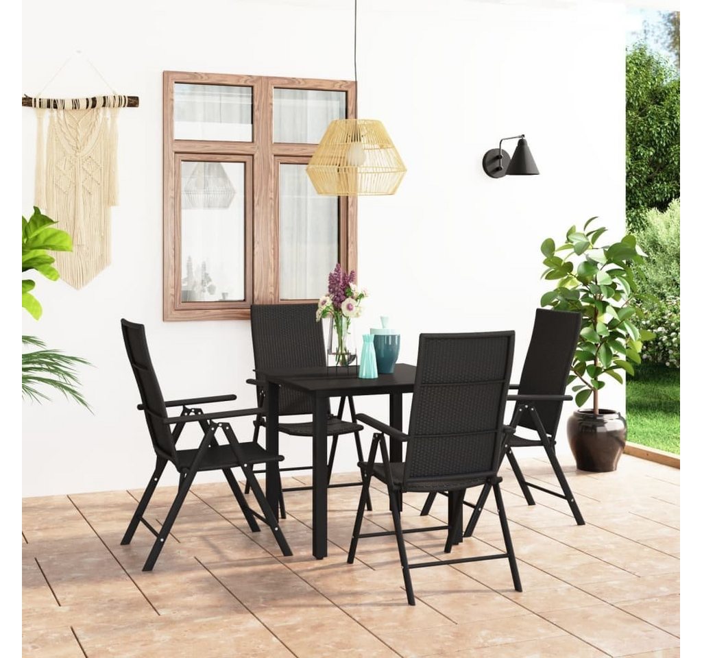 möbelando Gartenlounge-Set Fritzlar, (B/H/T: 55x105x64 cm), aus PE-Rattan, Aluminium mit Pulverbeschichtung in Schwarz von möbelando