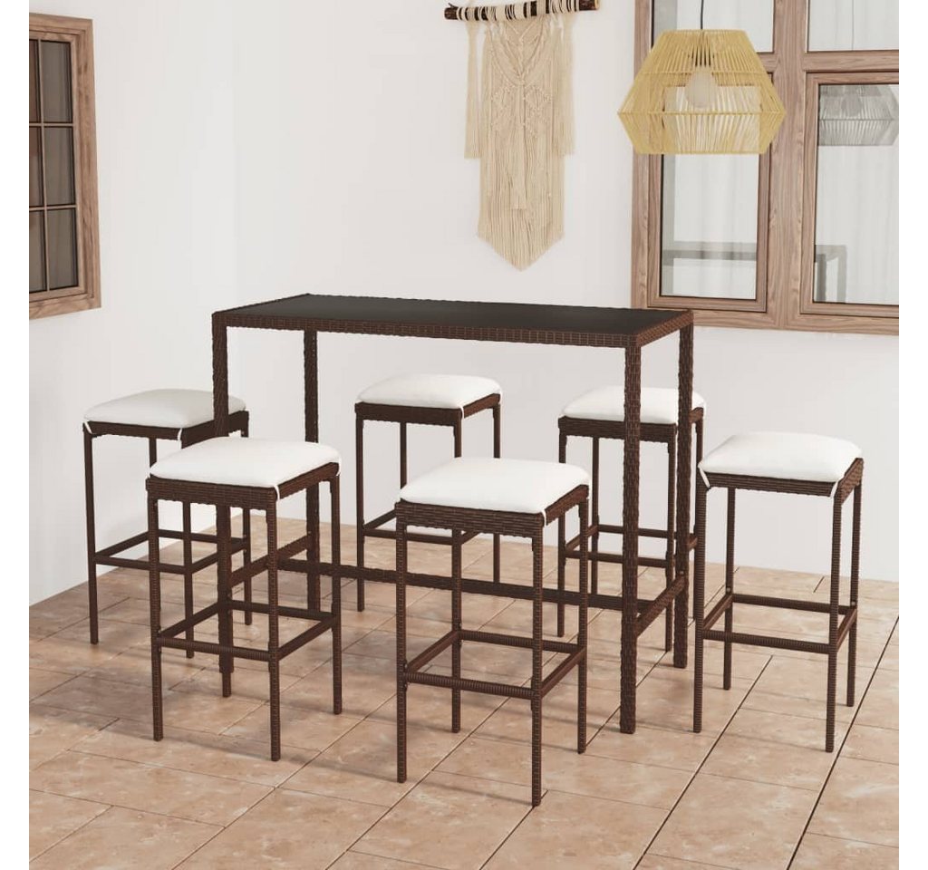 möbelando Gartenlounge-Set Jaebetz, (B/H/T: 38x76x38 cm), aus PE-Rattan, Stahl in Braun von möbelando