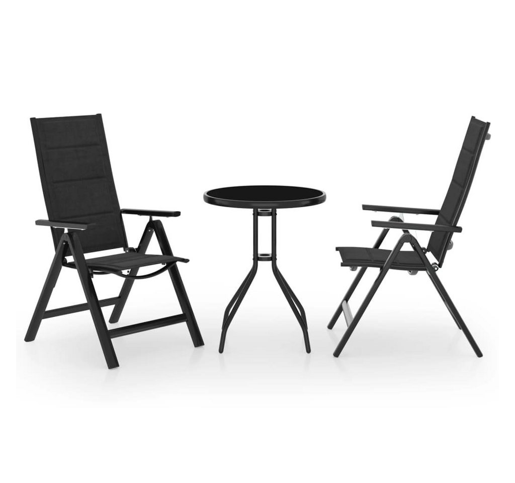 möbelando Gartenlounge-Set Jakobsdorf, (B/H/T: 56x109x110 cm), aus Aluminium, Textilene in Schwarz und Anthrazit von möbelando