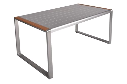 möbelando Gartentisch >AVA< in grau aus Aluminium - 90x74x160cm (BxHxT) von möbelando
