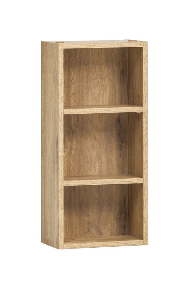 möbelando Hängeregal Kaprun, aus Spanplatte in wotaneiche mit 2 Einlegeböden. Abmessungen (B/H/T) 30x64x18 cm von möbelando