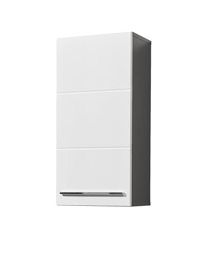 möbelando Hängeschrank >Gloss< in Weiß-Anthrazit - 34x70x23 (BxHxT) von möbelando