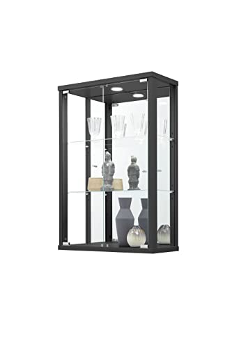 möbelando Hängevitrine Hängeschrank Vitrine Glasvitrine Berlin I Schwarz von möbelando