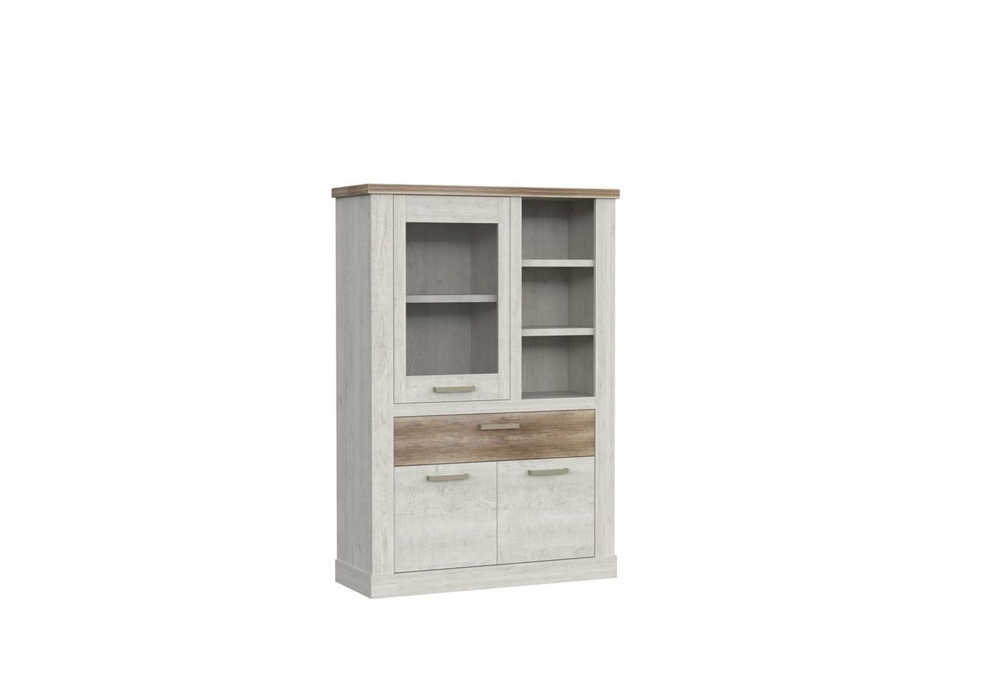 freiraum Highboard Duro (BxHxT: 109,8x160,3x41,5 cm), aus Holzwerkstoff in Pinia Weiss kombiniert mit Eiche Antik von freiraum