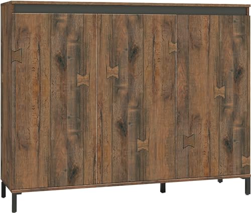 möbelando Highboard >Genio Industrial< in Eiche, Holzwerkstoff - 138x110x40cm (BxHxT) von möbelando