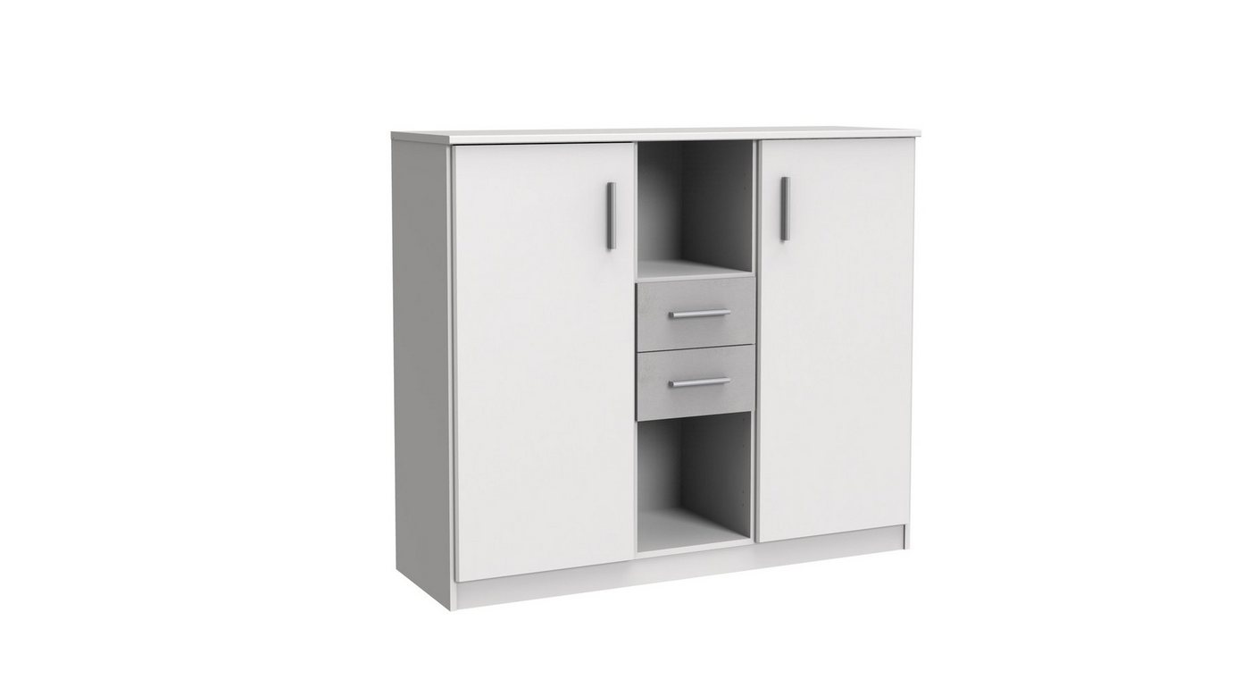 freiraum Highboard Joker (B/H/T: 122x105x41 cm), in Weiß mit 2 Schubladen und 2 Türen von freiraum