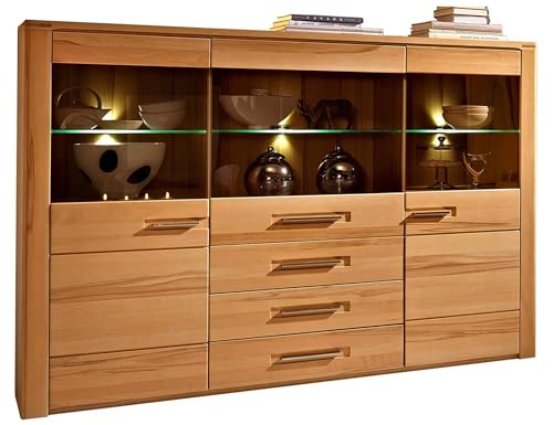 möbelando Highboard Sideboard Vitrine Standschrank VItrinenschrank Schrank Nature Plus I von möbelando