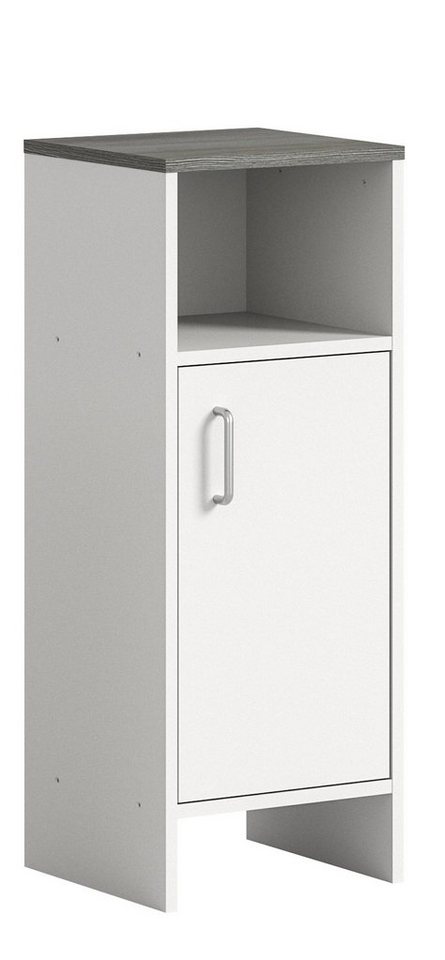 möbelando Hochschrank Los Angeles in weiß mit einer Tür und 3 Fächern. Abmessungen (BxHxT) 33x80x31 cm von möbelando