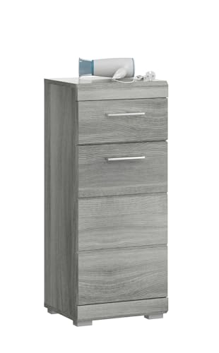 möbelando Hochschrank >Soul< in Rauchsilber - 37x88x31cm (BxHxT) von möbelando