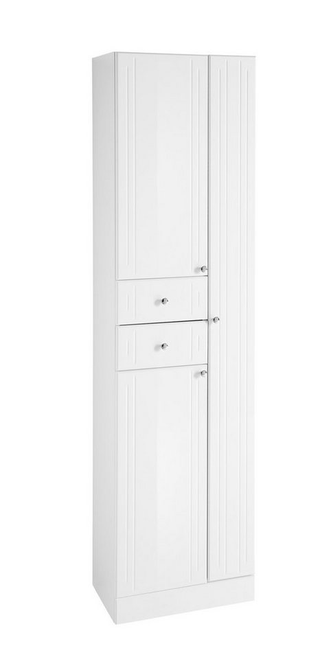 PELIPAL Hochschrank in Weiß Hochglanz mit 2 Schubladen und 3 Türen (BxHxT: 50x188,5x33 cm) von PELIPAL