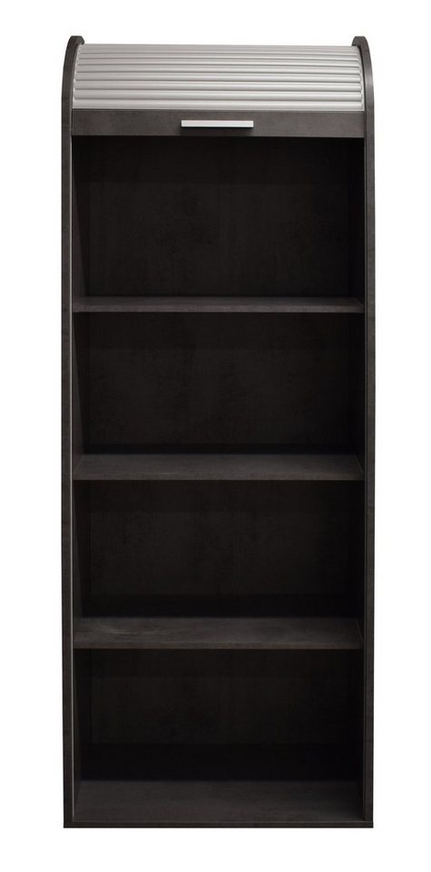 möbelando Jalousieschrank Jalousieschrank (BxHxT: 69x192x44 cm) in graphit / weiß mit 2 Einlegeböden von möbelando