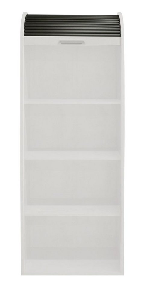 möbelando Jalousieschrank Jalousieschrank (BxHxT: 69x192x44 cm) in weiß matt lack / graphit mit 2 Einlegeböden von möbelando