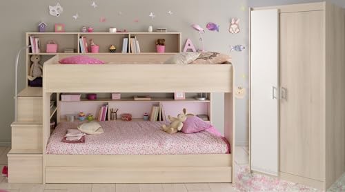 möbelando Jugendzimmer-Set >Bibop 41< mit Hochbett, Kleiderschrank und Bettschubkasten von möbelando