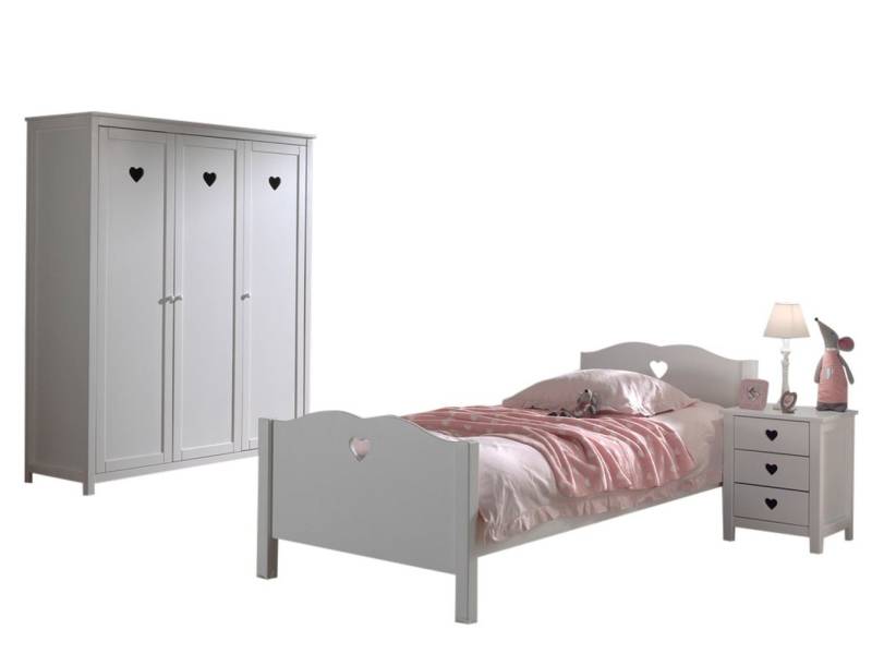 Vipack Jugendzimmer-Set aus Massiv Kiefer und MDF in Weiß. von Vipack