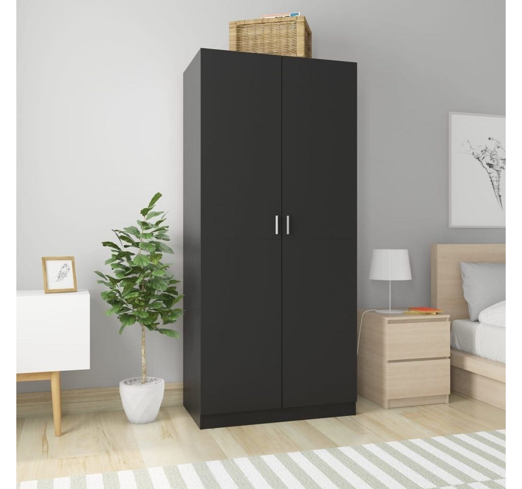 möbelando Kleiderschrank 299899 (LxBxH: 52x90x200 cm) in Schwarz mit 2 Türen von möbelando