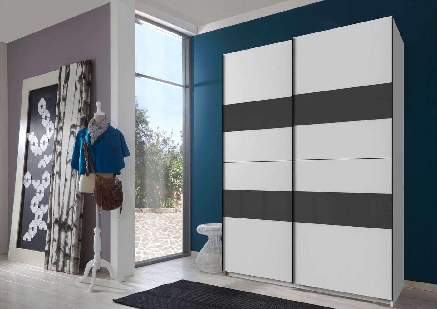 freiraum Kleiderschrank Altona1 (B/H/T: 135x198x64 cm) in Weiß mit 2 Türen und 4 Einlegeböden von freiraum