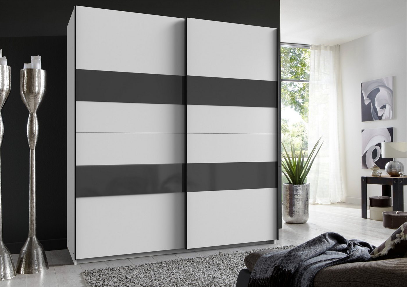 freiraum Kleiderschrank Altona1 (B/H/T: 180x198x64 cm) in Weiß mit 2 Türen und 4 Einlegeböden von freiraum