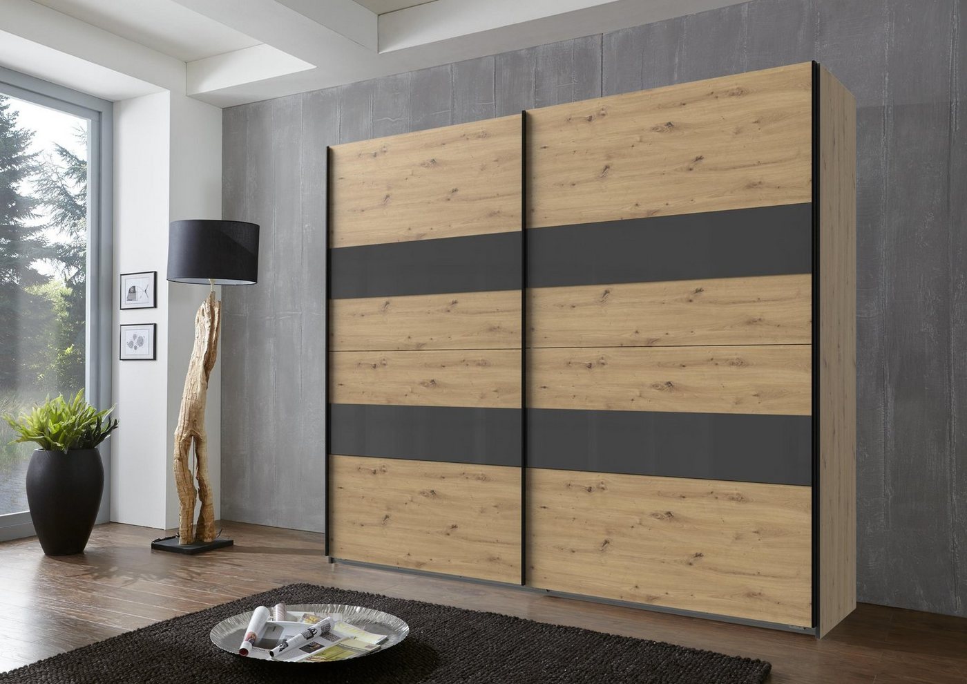 freiraum Kleiderschrank Altona2 (B/H/T: 225x210x65 cm) in Artisan-Eiche-Nachbildung mit 2 Türen und 4 Einlegeböden von freiraum