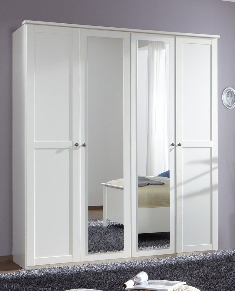 freiraum Kleiderschrank Chalet (BxHxT: 180x210x58 cm) in WEISS mit 4 Türen und 2 Einlegeböden von freiraum