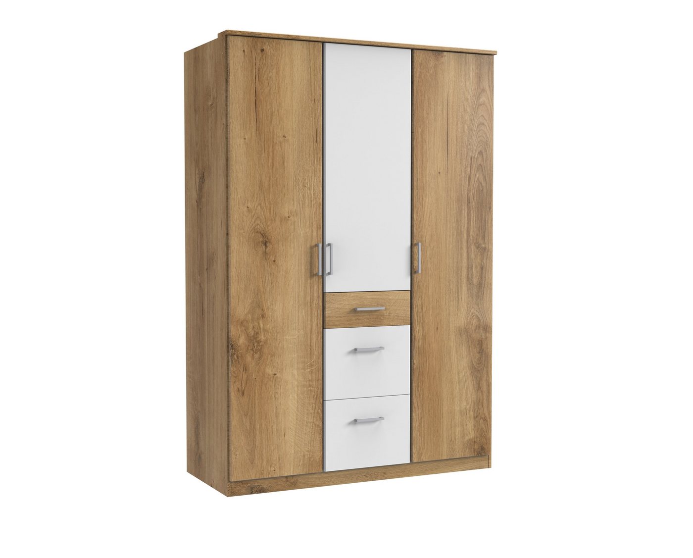 freiraum Kleiderschrank Click (B/H/T: 135x198x58 cm) in Plankeneiche-Nachbildung mit 3 Schubladen und 3 Türen von freiraum