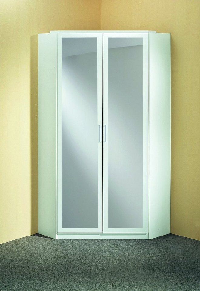 freiraum Kleiderschrank Click (B/H/T: 95x198x95 cm) in Weiß mit 2 Türen und 8 Einlegeböden von freiraum