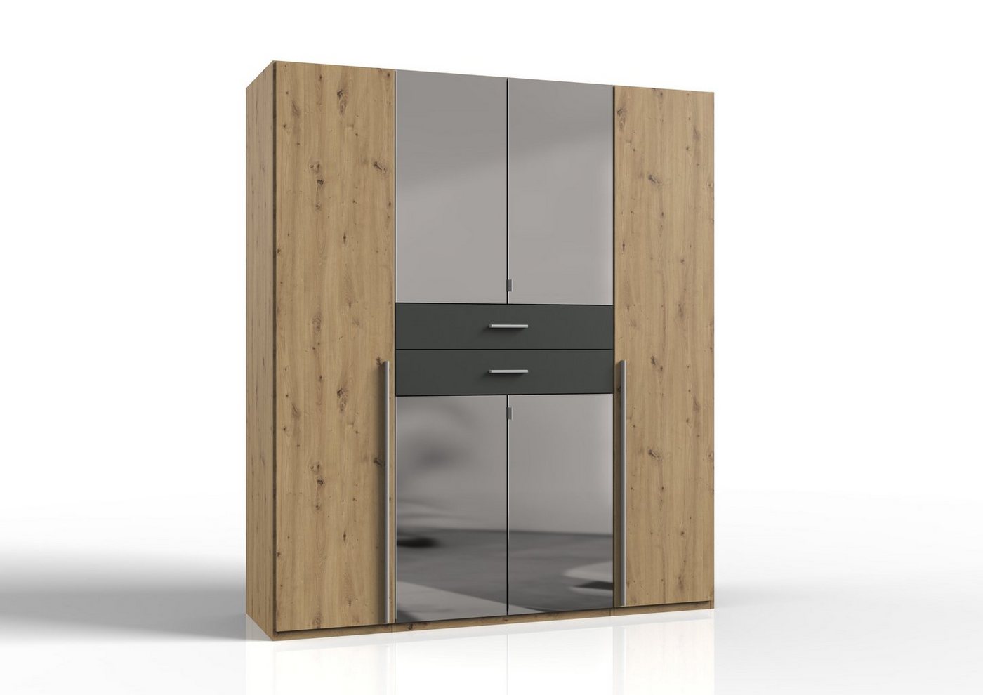 freiraum Kleiderschrank Denver (B/H/T: 180x208x58 cm) in Artisan-Eiche-Nachbildung mit 2 Schubladen und 6 Türen von freiraum