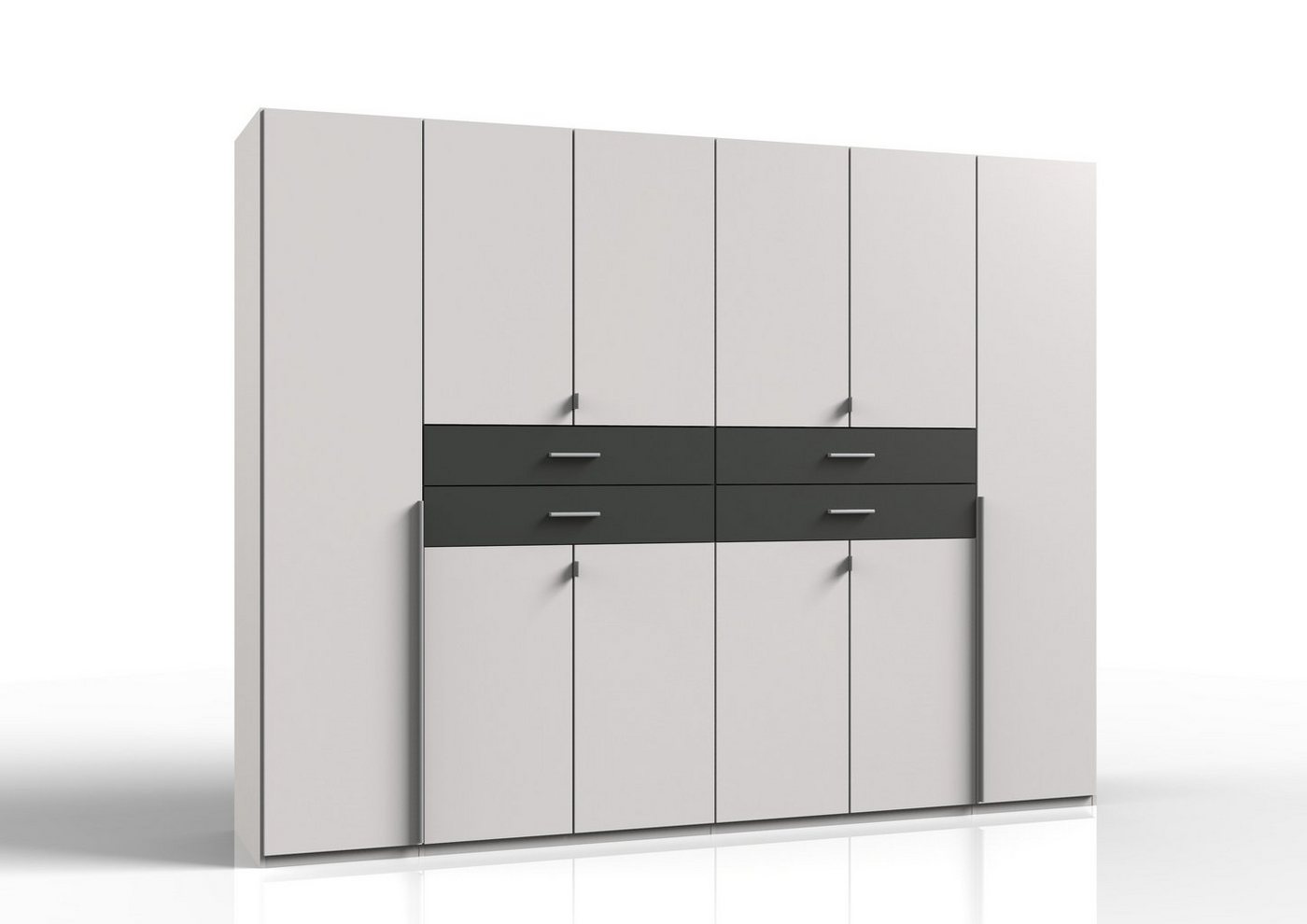 freiraum Kleiderschrank Denver (B/H/T: 270x208x58 cm) in Weiß mit 4 Schubladen und 10 Türen von freiraum