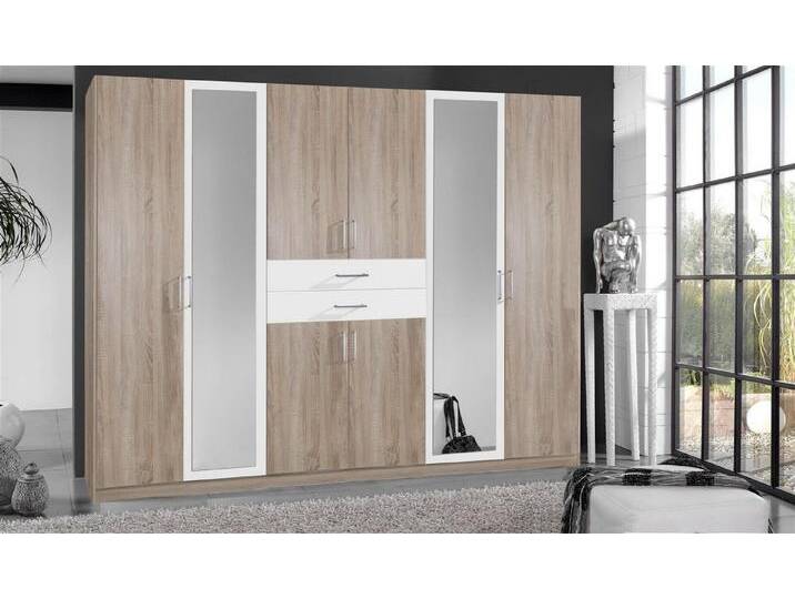 möbelando Kleiderschrank Drugi 270 x 208 x 58 cm (B/H/T), Eiche sägerau Weiß von möbelando