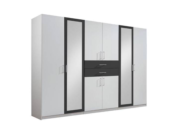 möbelando Kleiderschrank Drugi 270 x 208 x 58 cm (B/H/T), weiß, Weiß Graphit von möbelando