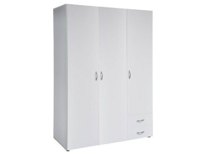 möbelando Kleiderschrank Hamina 120 x 177 x 52 cm (B/H/T), weiß, Weiß von möbelando