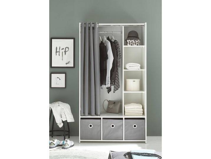 möbelando Kleiderschrank Jill 100 x 180 x 50 cm (B/H/T), weiß von möbelando