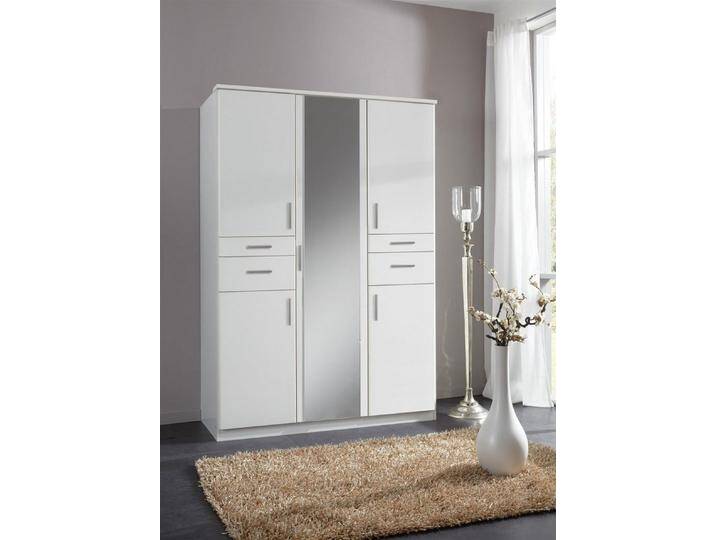 möbelando Kleiderschrank Kalindi 135 x 198 x 58 cm (B/H/T), weiß, Weiß von möbelando