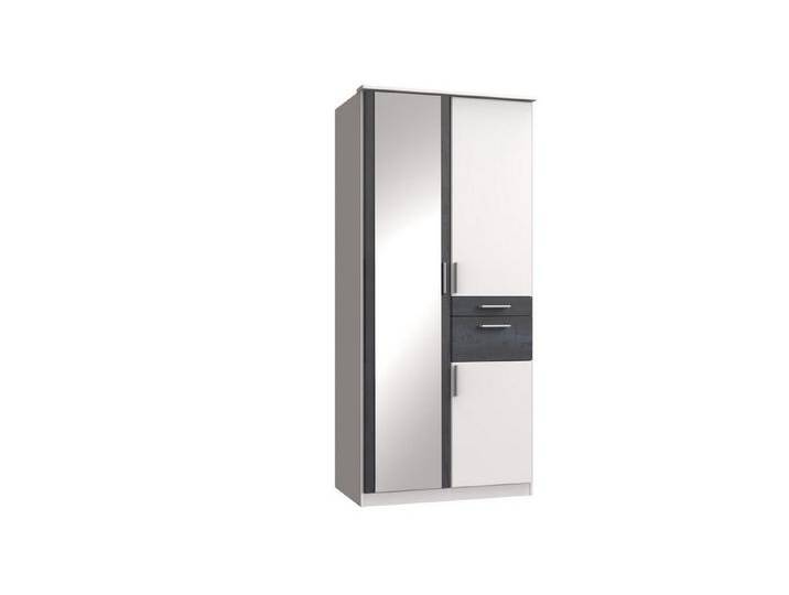 möbelando Kleiderschrank Kalindi 90 x 198 x 58 cm (B/H/T), weiß, Weiß Digi Steel von möbelando