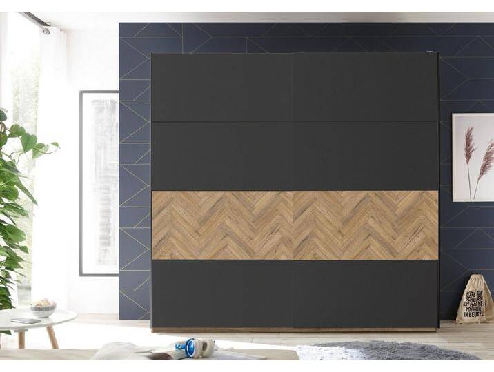 möbelando Kleiderschrank Pia 215 x 210 x 60 cm (B/H/T), Graphit von möbelando