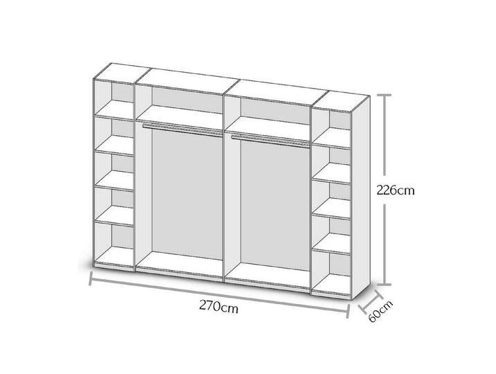 möbelando Kleiderschrank San Nicolas 267 x 226 x 60 cm (B/H/T) von möbelando
