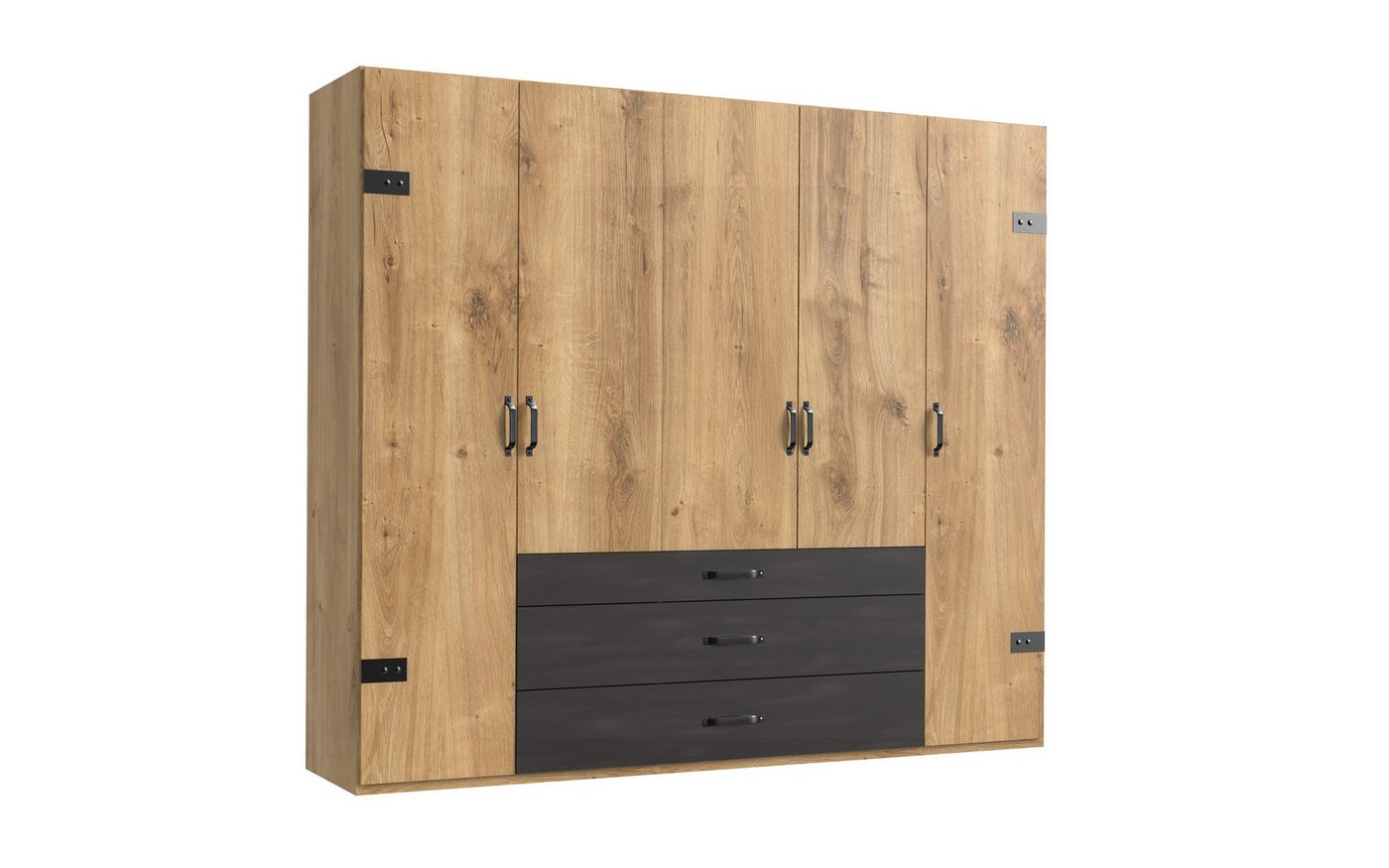 Wimex Kleiderschrank in Plankeneiche mit 3 Schubladen und 5 Türen (BxHxT: 250x216x58 cm) von Wimex