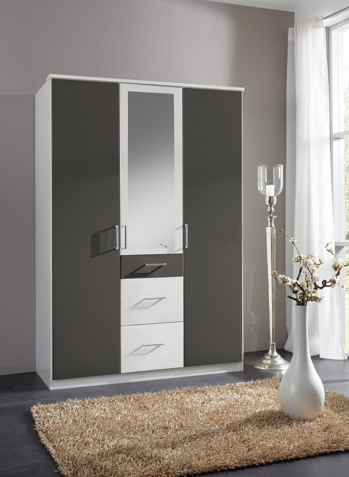 Wimex Kleiderschrank in Weiß mit 3 Schubladen und 3 Türen (B/H/T: 135x198x58 cm) von Wimex