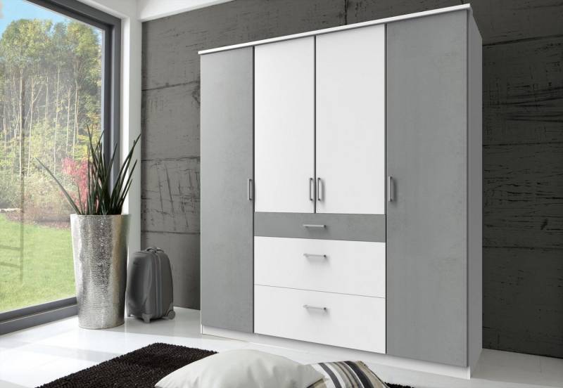 Wimex Kleiderschrank in Weiß mit 3 Schubladen und 4 Türen (B/H/T: 180x198x58 cm) von Wimex
