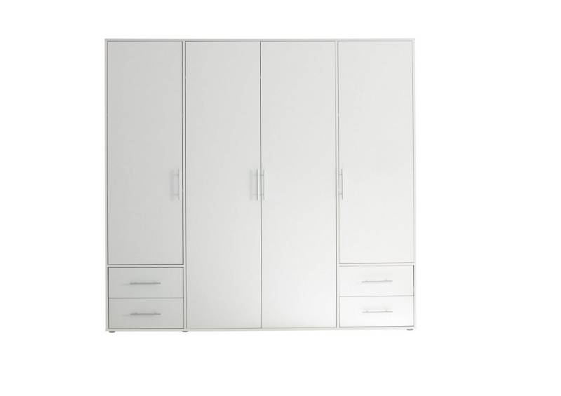 Pol-Power Kleiderschrank in Weiß mit 4 Schubladen und 4 Türen (BxHxT: 206x195x60 cm) von Pol-Power