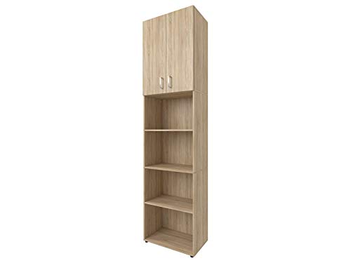 möbelando Kombi Regal Beistellschrank Aktenschrank Standschrank Schrank Büro Trio 24" Sonoma/Eiche von möbelando