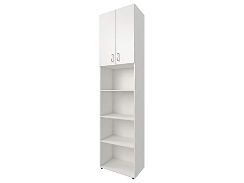 möbelando Kombi Regal Beistellschrank Aktenschrank Standschrank Schrank Büro Trio 24" Weiß von möbelando